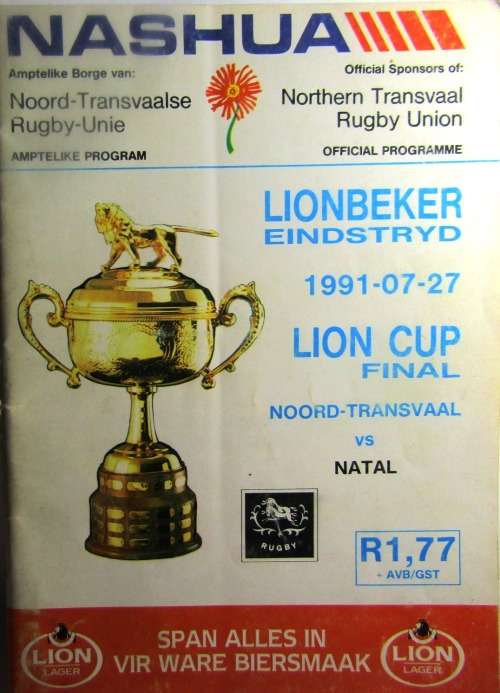 Lion Cup Final  1991 Northern Transvaal vs Natal