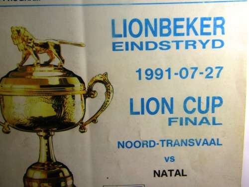 Lion Cup Final  1991 Northern Transvaal vs Natal