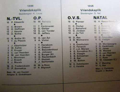 INAUGURATION OF NEW ELLISPARK STADIUM - PROGRAMME  - TRANSVAAL RUGBY 15 MAY 1982