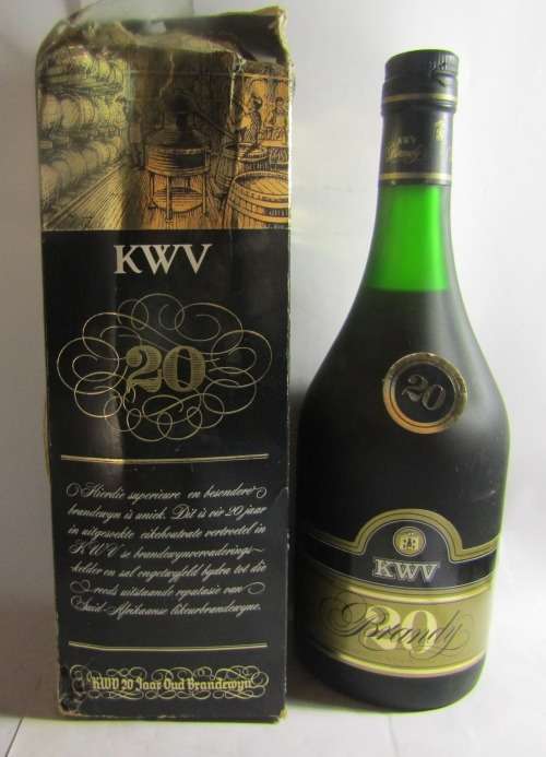 KWV 20 YEAR OLD BRANDY (Old Bottle and Box)