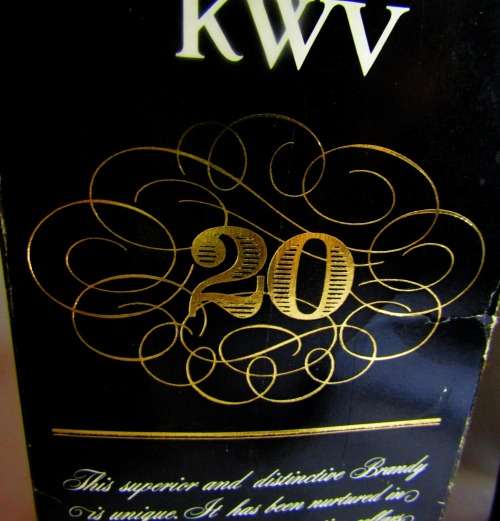 KWV 20 YEAR OLD BRANDY (Old Bottle and Box)