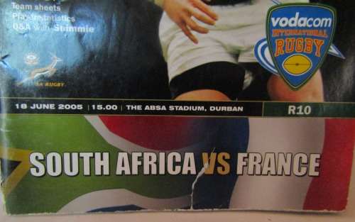 SOUTH AFRICA vs FRANCE  JUNE 2005 ABSA STADIUM DURBAN