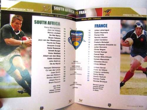 SOUTH AFRICA vs FRANCE  JUNE 2005 ABSA STADIUM DURBAN