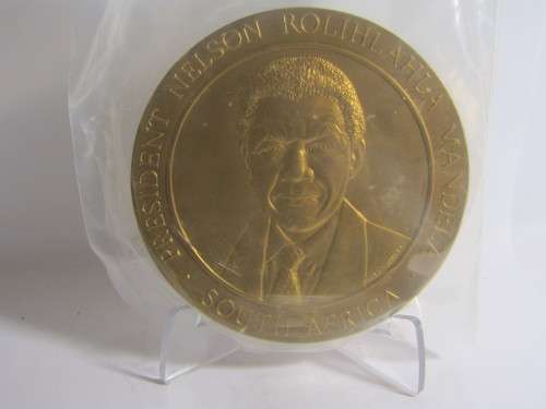 Nelson Mandela Bronze Medal:Replica of USA Congressional Gold Medal awarded to Mandela. Half Price