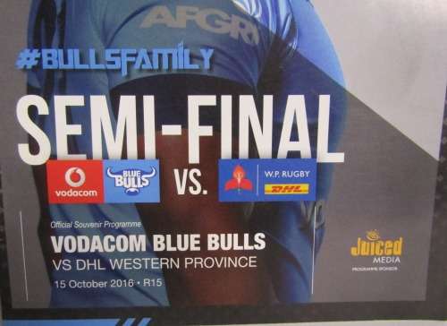 Semi Final BLUE BULLS vs WESTERN PROVINCE  15 October 2016 LOFTUS VERSVELD