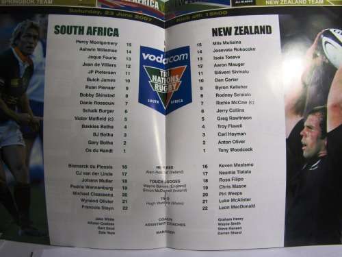 SOUTH AFRICA vs  NEW ZEALAND 23 JUNE 2007 ABSA STADIUM DURBAN