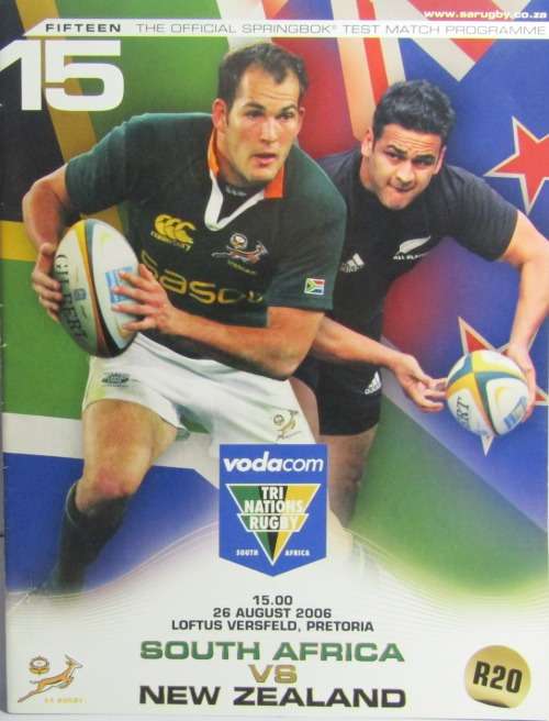 SOUTH AFRICA vs NEW ZEALAND -26 AUGUST 2006  LOFTUS VERSVELD -A4 Size