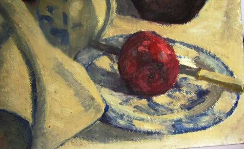 STILL LIFE OIL on BOARD BY Prof. O. J. P. OXLEY  (Professor in Art -  Natal Tech Art School 1940's)