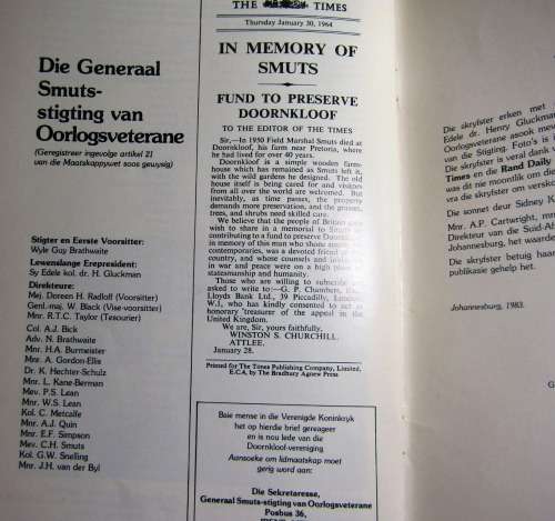 JAN CHRISTIAAN SMUTS -LEIDSMAN VAN SY TYD  GEILLUSTREERDE OORSIG VAN SY LEWE