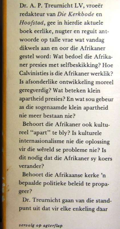 CREDO VAN `N AFRIKANER DEUR AP TREURNICHT