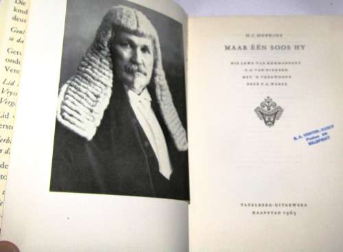 MAAR EEN SOOS HY - DIE LEWE VAN KOMMANDANT CA VAN NIEKERK DEUR HC HOPKINS (1963)