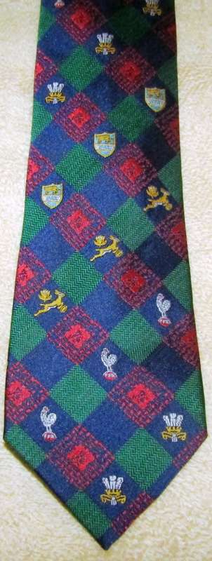 SARFU Rugby Tie with Participating Countries Logos - SPRINGBOKS, PUMAS FRANCE & WALESE