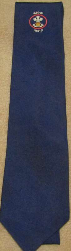 WELSH RUGBY UNION CENTENARY 1880/81 - 1980/81 TIE  COLLECTIBLE TIE - 42 YEARS OLD