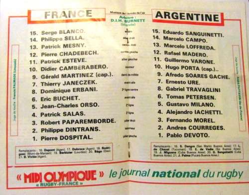 FRANCE vs IRELAND   Five Nations Test Match Parc des Princes Paris 20 March 1982