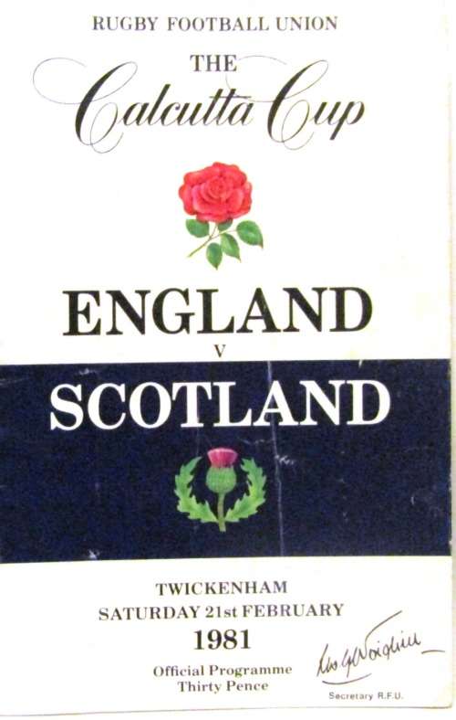 ENGLAND vs Scotland 1981 - Season in which Scotland completed the Grand Slam & Winners of Calcutta C