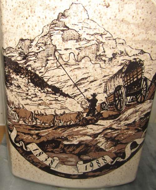 Big 150 Year Anniversary 1838 - 1988 Groot Trek  Commemorative Ceramic Jug with Lid