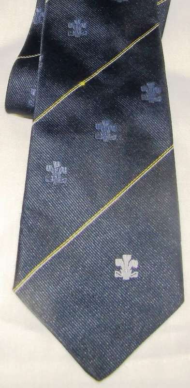 Welsh Embroidered Rugby Tie #2 - Dates from 1981   COLLECTIBLE TIE -  42 YEARS OLD