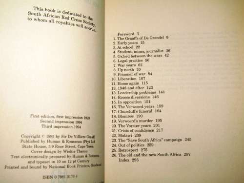The Memoirs of Sir De Villiers Graaff -The Memoirs of Sir De Villiers Graaff - Div Looks Back