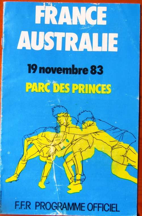 FRANCE vs AUSTRALIA Rugby Match Programme November 1983