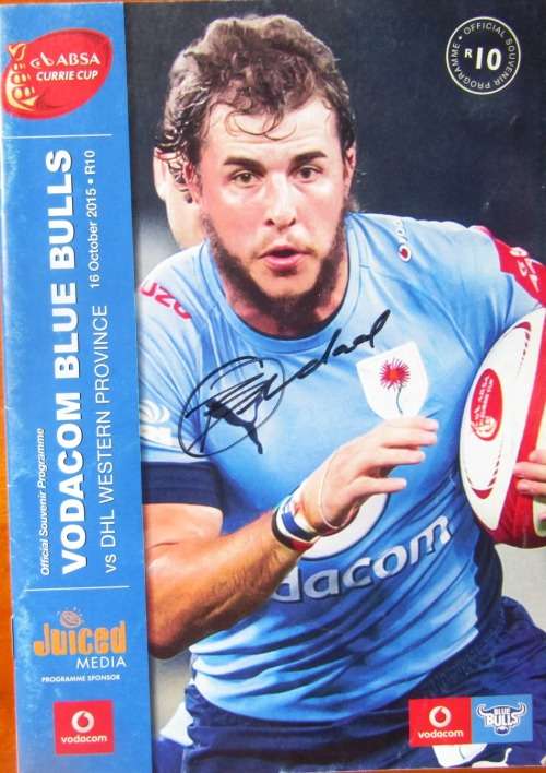 VODACOM BLUE BULLS vs WESTERN PROVINCE  Signed by Burger Odendaal