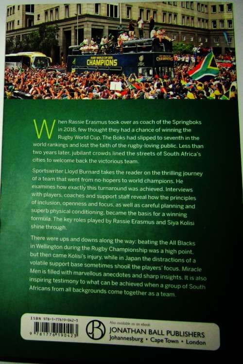 Miracle Men - How Rassie`s Springboks Won the World Cup by Lloyd Burnard - A Must Have Rugby Book