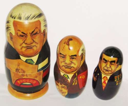 Russian Leaders 10 Piece Nesting Dolls - Made in Russia - Not a Chinese Copy- See Photos