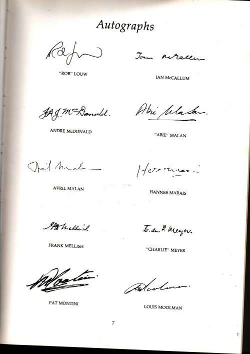 The Legends of Springbok Rugby 1889 - 1989 - Doc Craven`s Tribute