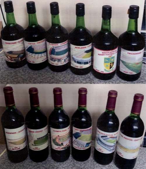 1995 Rugby World Cup Memorabilia - Commemorative Port/Wine Limited Ed with Photos of Stadiums Used