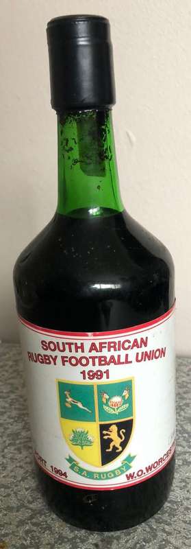 1995 Rugby World Cup Memorabilia - Commemorative Port/Wine Limited Ed with Photos of Stadiums Used