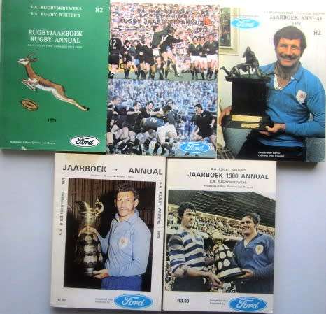 SA Rugby Annuals/Jaarboeke (6th to 10th Editions) - Set #2  Scarce 1976 -1980