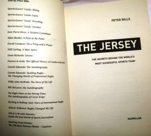 The Jersey By Peter Bills - A Must Read for All Rugby Enthusiast About the All Blacks