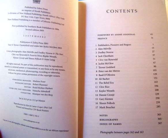 South Africa`s Cricket Captains by Trevor Chesterfield and Jackie McGlew