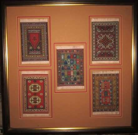 Framed Miniature Persian Carpet Replicas