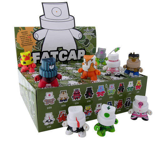 Two Kidrobot Fatcap Series 1 Designer Toys