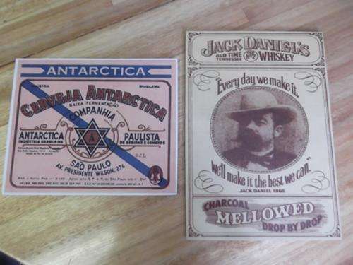 2 Wooden Print Bar Hangings to decorate your bar, Jack Daniels and Antarctica - NEW