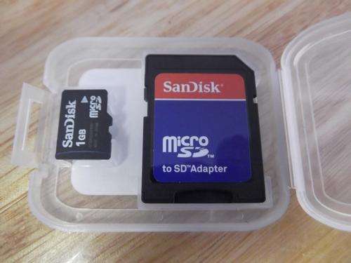 Sandisk 1GB Micro SD Card and to SD Adaptor - Like New