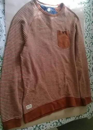Element 100% Cotton Jersey White/Brown Size M