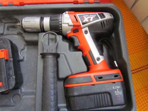 Black & Decker XT 18V 13mm Drill with 2 batteries and hard carry case - Very good condition