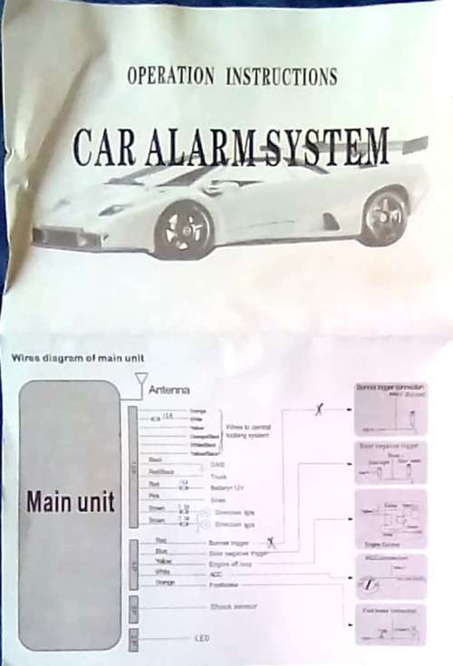 Car alarm security system
