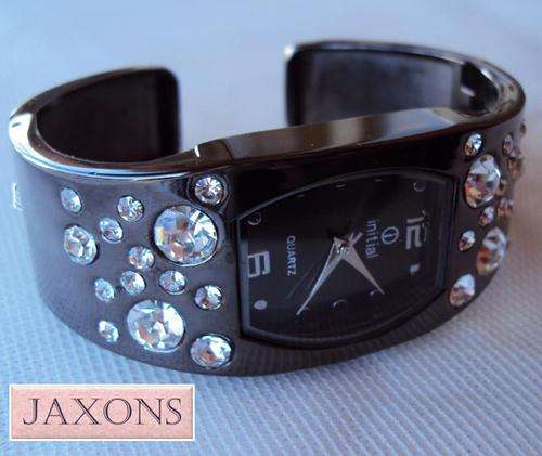 Ladies Fashionable Bracelet Watch - Brown metal gemstone encrusted watch 6192