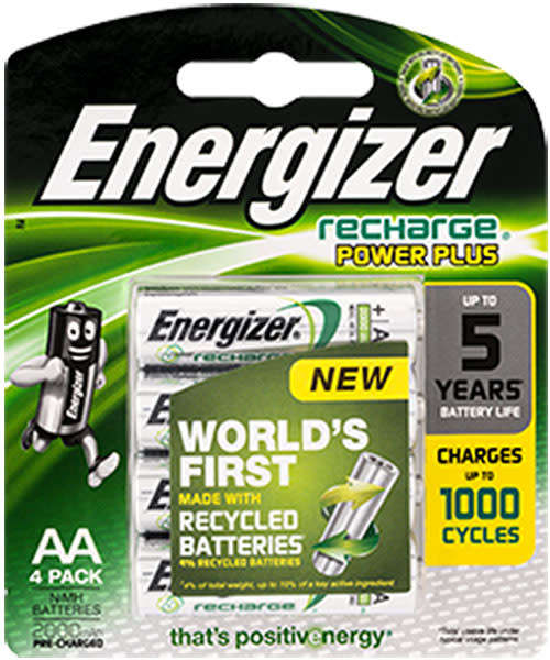 Energizer 2000mAh AA Power Plus Rechargeable Batteries - Brand New 4 Pack