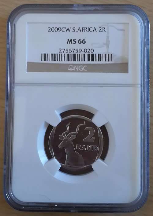 NGC Graded MS66 - 2009 Oom Paul R2 with CW MINT MARK - High Grade
