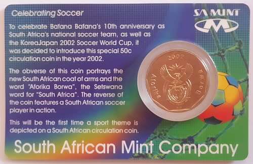 2002 Soccer Fifty Cent (50c) In Original Card - MINTAGE ONLY 270