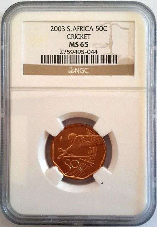 2003 Cricket Fifty Cent (50c) ## NGC MS65 ## LOW MINTAGE