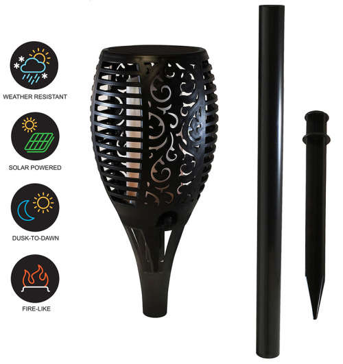 Eurolux Solar Tiki Dancing Flame LED Garden Spike Lights  - 2 Pack