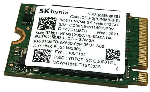 512GB SSD - SK Hynix BC511 PCIe Gen 3×4 NVMe M.2 2230
