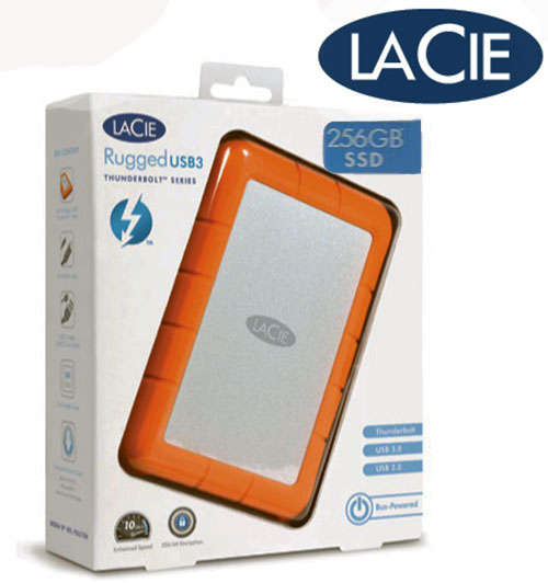 LaCie Thunderbolt Rugged 256GB Solid State Drive USB 3.0 - EXTERNAL