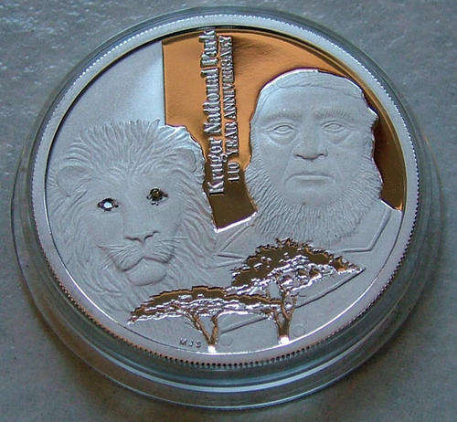 Kruger Park 110 Year Anniversary Medallion with genuine Diamonds!!!!