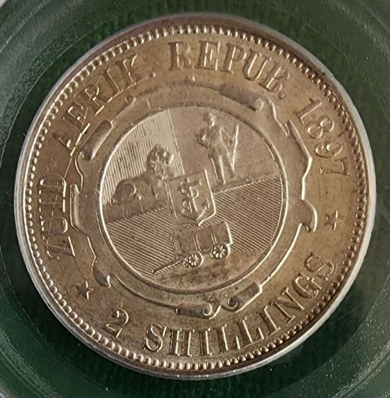 1897 Two Shillings AU58