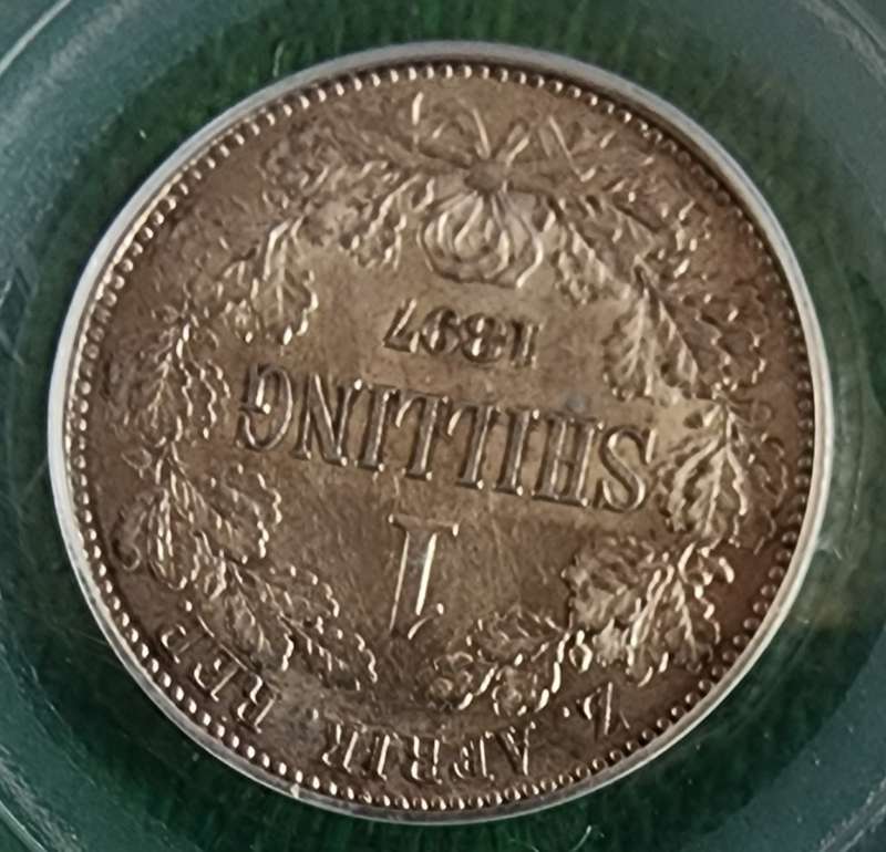 1897 One Shilling AU53